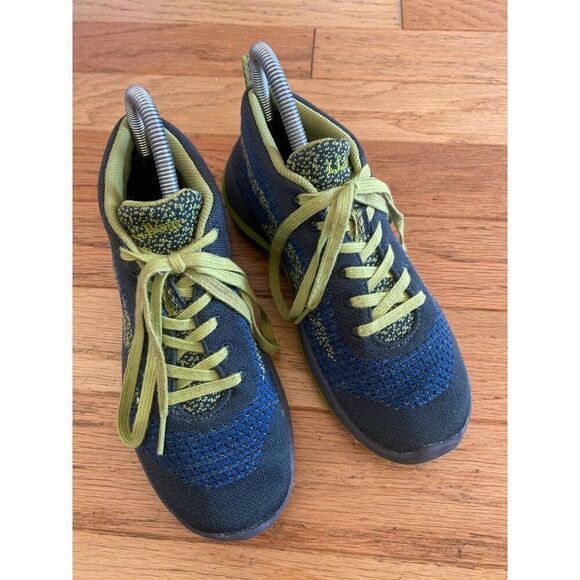 L.L. Bean Kid's Blue & Green Knit Athletic high top Sneakers size 4 - Picture 1 of 10